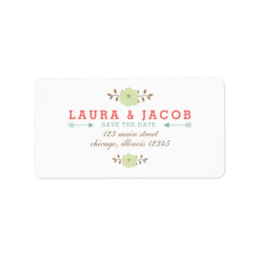 フローラグリーン日付の保存 ラベル (正面)