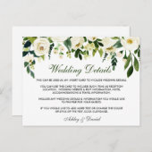 フローラグリーン結婚詳細挿入カード ポストカード (正面/裏面)