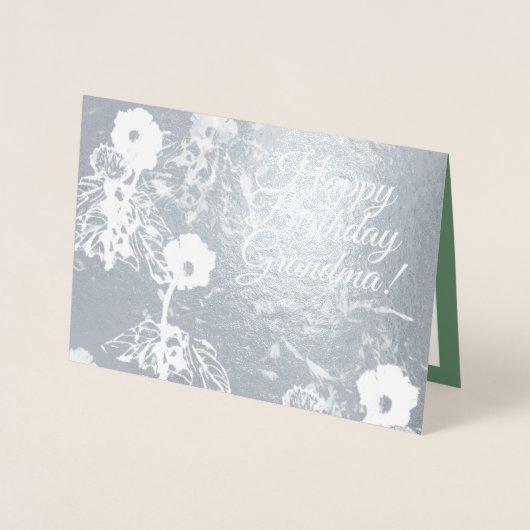 フローラグリーン誕生日フォイルカード 箔カード (正面)