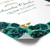 フローラグリーン金ゴールドティアラバタフライキンセアニラ ポスター (角)