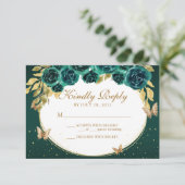 フローラグリーン金ゴールドティアラバタフライキンセアニラ 出欠カード (スタンド正面)