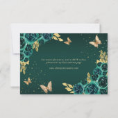 フローラグリーン金ゴールドティアラバタフライキンセアニラ 出欠カード (裏面)