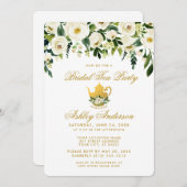 フローラグリーン金ゴールドブライダルティーパーティの招待状 招待状 (正面/裏面)