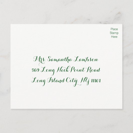 フローラグリーンRSVP多肉植物&サボテン南西部 インビテーションポストカード (裏面)