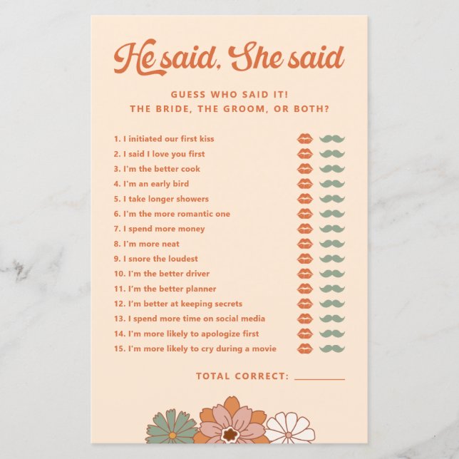 フローラグルービーレトロ彼は彼女はブライダルゲームを言った (正面)