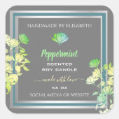 フローラグレイ製品の包装ラベルシルバーエフェクト スクエアシール (正面)