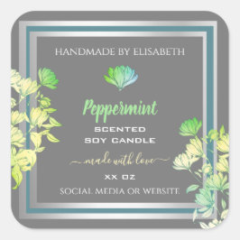 フローラグレイ製品の包装ラベルシルバーエフェクト スクエアシール