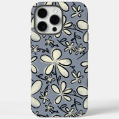 フローラグレーとクリームの花柄 Case-Mate iPhoneケース (裏面)