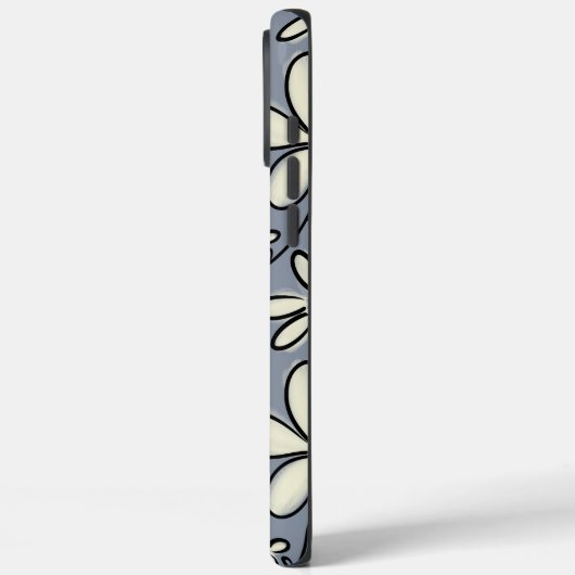 フローラグレーとクリームの花柄 Case-Mate iPhoneケース (裏面 / 左)