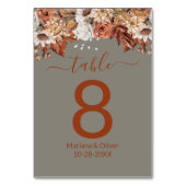 フローラグレー秋表の番号 テーブルナンバー (裏面)