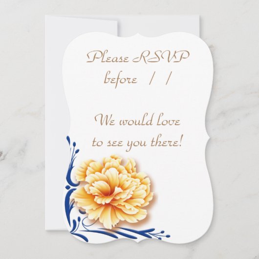 フローラグロー結婚のRSVPカードの設定 (正面)