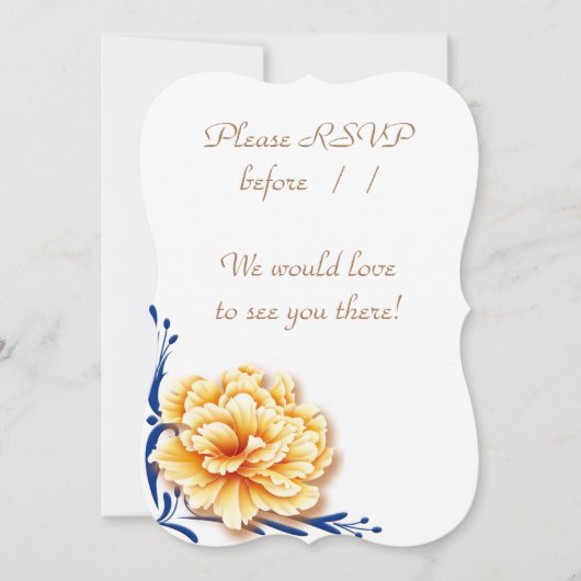 フローラグロー結婚のRSVPカードの設定 (正面)