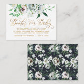 フローラグーアッかわいらしシュブックがベビーシャワーを要求 エンクロージャーカード (正面/裏面)