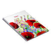 フローラケシの花カラフルアート名前をカスタムする ノートブック (右側)