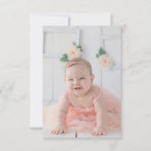 フローラケーキファースト誕生日招待状 – 任意の年齢の写真 招待状 (裏面)