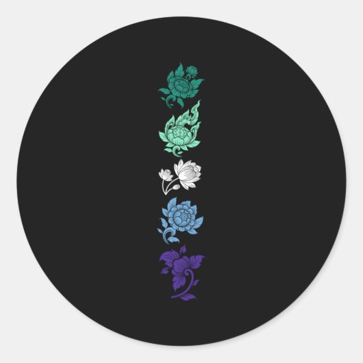 フローラゲイ男性プライド繊細なMlm Lgbtqヴィンチアンフロロ ラウンドシール (正面)