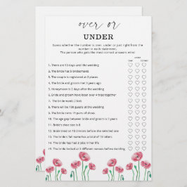 フローラゲームの上または下ブライダルシャワー