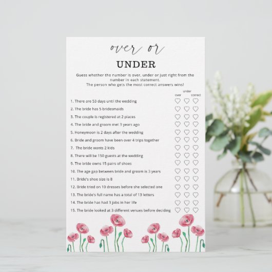 フローラゲームの上または下ブライダルシャワー (スタンド正面)