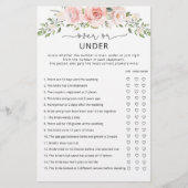 フローラゲームの上または下ブライダルシャワー (正面)