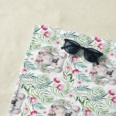 フローラコアラベアモノグラムガールズベッドルーム子供部屋 ビーチタオル (インサイチュ)