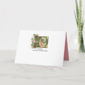 フローラコウノトリ女の子の赤ちゃんシャワーピンク宝石モノグラム 招待状 (裏面)