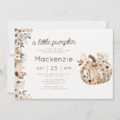 フローラコケットリトルカボチャ赤ちゃんシャワー 招待状 (正面)