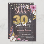 フローラコットンサプライズ30歳誕生日招待状 招待状 (正面/裏面)