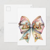 フローラコットンテールバニーコケットボウラビットイースター シーズンポストカード (正面/裏面)