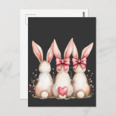 フローラコットンテールバニーコケットボウラビットイースター ポストカード (正面/裏面)
