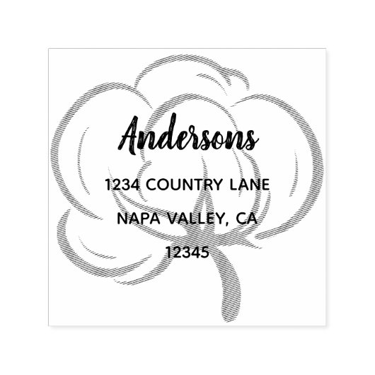 フローラコットンボール差出人住所 セルフインキングスタンプ (デザイン)