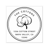 フローラコットンボール |差出人住所 セルフインキングスタンプ (デザイン)