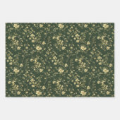 フローラコテージコアSageグリーンデクページ ラッピングペーパーシート (正面3)