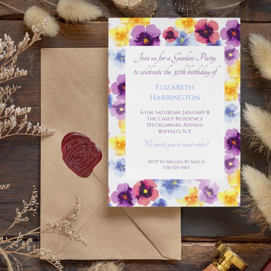 フローラコテージコーレガーデンパーティーピクニック誕生日 招待状