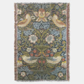 フローラコテージシック織りブランケットと鳥 スローブランケット (正面縦)