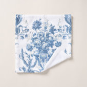 フローラコテージブルーホワエレガントイト英語圏 バスタオルセット (ウォッシュタオル)