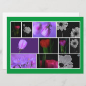 フローラコラージオンケリーグリーンフラットグリーティングカード (正面/裏面)