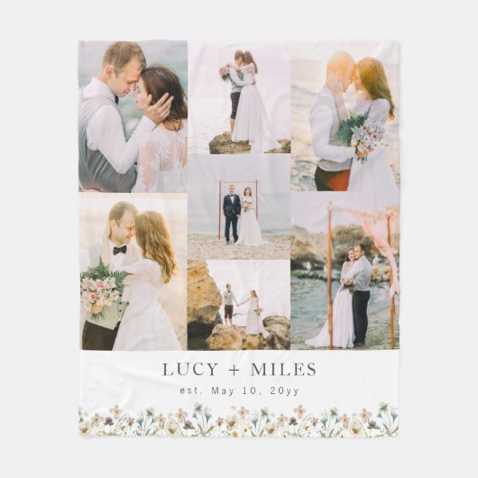 フローラコラージュ フリースブランケット (正面)