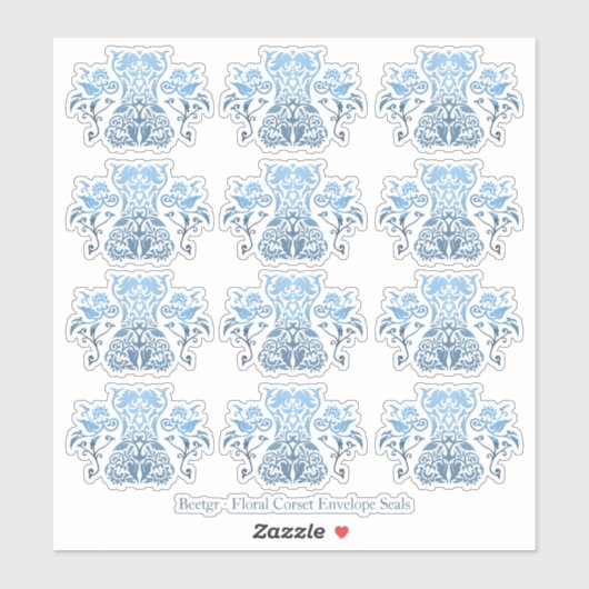 フローラコルセットダマスクアイコン封筒用シールシール シール (シート)