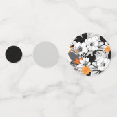 フローラコンテンポラリーオレンジ白黒灰色 コンフェッティ (正面)