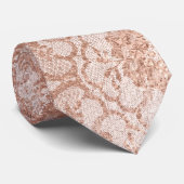 フローラコンテンポラリーピンクローズ金ゴールドパウダーレース ネクタイ (ロール)