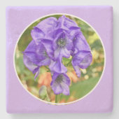 フローラコースター、モンクショッド、パープルカラー ストーンコースター (正面)