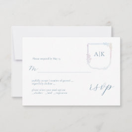 フローラコートオブアームズボホリースウェディングRSVPカード 出欠カード