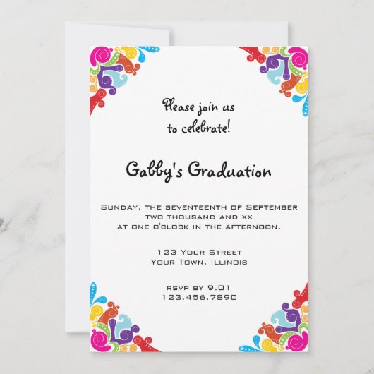 フローラコーナーズ卒業パーティー招待状 招待状 (正面)