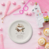 フローラコーヒーラブイズブルーイングブライダルシャワー ペーパープレート (パーティー)