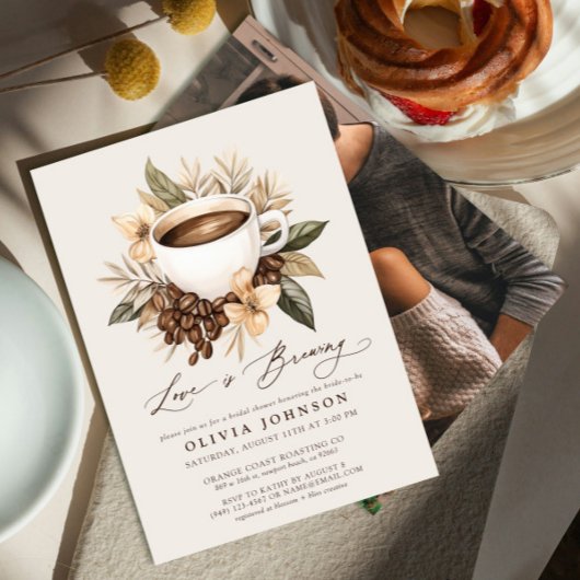 フローラコーヒー愛が醸造フォトブライダルシャワー 招待状