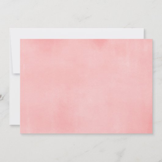 フローラコーラルピンク金ゴールドガーデンキンセアニェラ写真 招待状 (裏面)