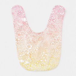 フローラコーラルピーチベビーガールドロールよだれかけ ベビービブ