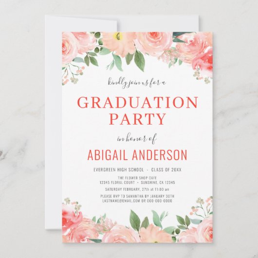 フローラコーラルピーチ2023グラードパーティー招待状 招待状 (正面)