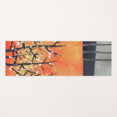 フローラコーラル抽象芸術オレンジ ヨガマット (正面(横))