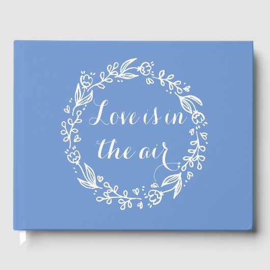 フローラコーンフラワーブルー&ホワイトウェディングフラワー ゲストブック (正面)